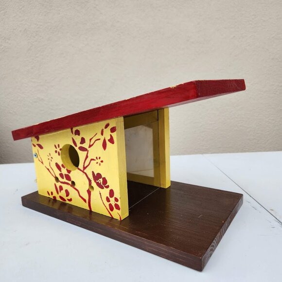 New Handmade Birdhouse Japanese Sakura Flower Design Asian Inspired Hand painted - Picture 2 of 12